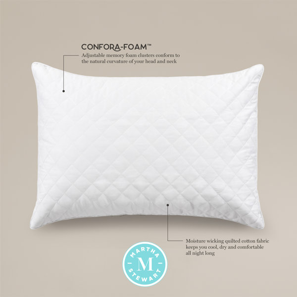 Martha Stewart Memory Foam Medium Pillow & Reviews Wayfair
